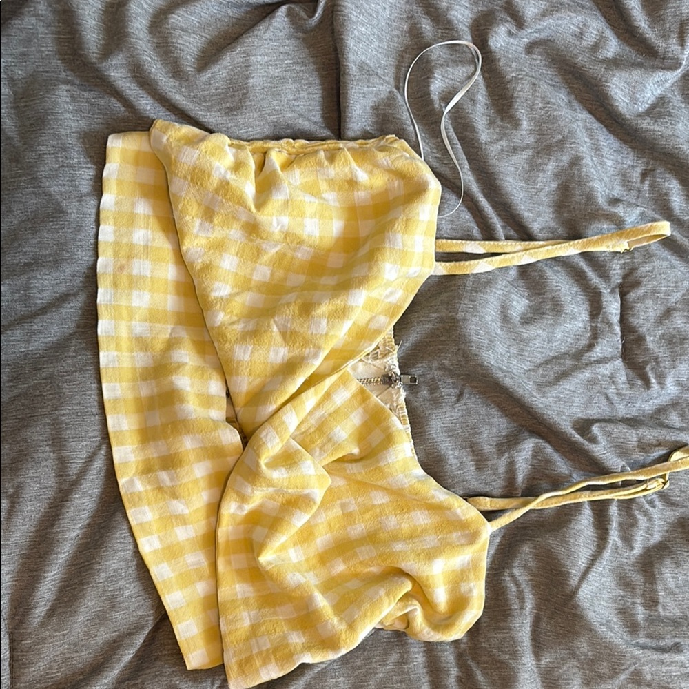 Yellow Gingham Two-Piece Set - image 3
